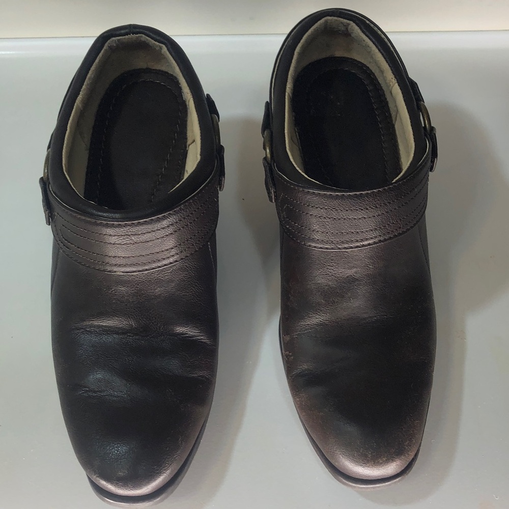 Faded Glory Dark Brown Leather Chukka Booties with Buckle - Picture 9 of 14